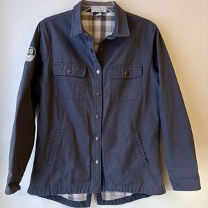 Vantage Barn Chore Jacket Medium Gray Flannel Lined LG Seeds Logo